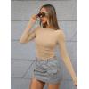 imageTrendy Queen Womens Boat Neck Tops Long Sleeve Shirts Casual Fitted Tee Shirts Solid Color Fall Basic ClothesKhaki