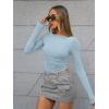 imageTrendy Queen Womens Boat Neck Tops Long Sleeve Shirts Casual Fitted Tee Shirts Solid Color Fall Basic ClothesLightblue