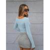 imageTrendy Queen Womens Boat Neck Tops Long Sleeve Shirts Casual Fitted Tee Shirts Solid Color Fall Basic ClothesLightblue