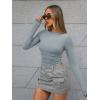 imageTrendy Queen Womens Boat Neck Tops Long Sleeve Shirts Casual Fitted Tee Shirts Solid Color Fall Basic ClothesLightgrey