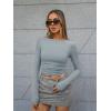 imageTrendy Queen Womens Boat Neck Tops Long Sleeve Shirts Casual Fitted Tee Shirts Solid Color Fall Basic ClothesLightgrey