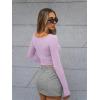 imageTrendy Queen Womens Boat Neck Tops Long Sleeve Shirts Casual Fitted Tee Shirts Solid Color Fall Basic ClothesLightpurple