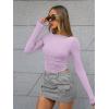 imageTrendy Queen Womens Boat Neck Tops Long Sleeve Shirts Casual Fitted Tee Shirts Solid Color Fall Basic ClothesLightpurple