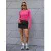 imageTrendy Queen Womens Boat Neck Tops Long Sleeve Shirts Casual Fitted Tee Shirts Solid Color Fall Basic ClothesNeonpink