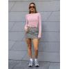 imageTrendy Queen Womens Boat Neck Tops Long Sleeve Shirts Casual Fitted Tee Shirts Solid Color Fall Basic ClothesPink