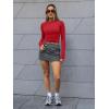 imageTrendy Queen Womens Boat Neck Tops Long Sleeve Shirts Casual Fitted Tee Shirts Solid Color Fall Basic ClothesRed