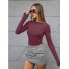 imageTrendy Queen Womens Boat Neck Tops Long Sleeve Shirts Casual Fitted Tee Shirts Solid Color Fall Basic ClothesWinered