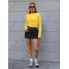 imageTrendy Queen Womens Boat Neck Tops Long Sleeve Shirts Casual Fitted Tee Shirts Solid Color Fall Basic ClothesYellow