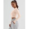imageTrendy Queen Womens Long Sleeve Crop Tops Basic Ribbed Slim Fitted Shirts Casual Fall Fashion Y2k Teen Girl ClothesBeige