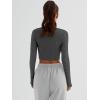 imageTrendy Queen Womens Long Sleeve Crop Tops Basic Ribbed Slim Fitted Shirts Casual Fall Fashion Y2k Teen Girl ClothesBlack Grey