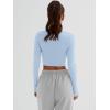 imageTrendy Queen Womens Long Sleeve Crop Tops Basic Ribbed Slim Fitted Shirts Casual Fall Fashion Y2k Teen Girl ClothesLight Blue