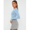 imageTrendy Queen Womens Long Sleeve Crop Tops Basic Slim Fitted Shirts Casual Fashion 2025 Going Out Y2k Tops Teen Girl ClothesBaby Blue