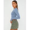 imageTrendy Queen Womens Long Sleeve Crop Tops Basic Slim Fitted Shirts Casual Fashion 2025 Going Out Y2k Tops Teen Girl ClothesBlue Gray