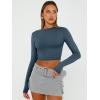 imageTrendy Queen Womens Long Sleeve Crop Tops Basic Slim Fitted Shirts Casual Fashion 2025 Going Out Y2k Tops Teen Girl ClothesHaze Blue