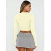 imageTrendy Queen Womens Long Sleeve Crop Tops Basic Slim Fitted Shirts Casual Fashion 2025 Going Out Y2k Tops Teen Girl ClothesLemon Yellow