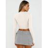 imageTrendy Queen Womens Long Sleeve Crop Tops Basic Slim Fitted Shirts Casual Fashion 2025 Going Out Y2k Tops Teen Girl ClothesLight Apricot