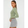 imageTrendy Queen Womens Long Sleeve Crop Tops Basic Slim Fitted Shirts Casual Fashion 2025 Going Out Y2k Tops Teen Girl ClothesLight Green