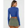 imageTrendy Queen Womens Long Sleeve Crop Tops Basic Slim Fitted Shirts Casual Fashion 2025 Going Out Y2k Tops Teen Girl ClothesRoyal Blue