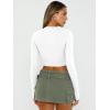 imageTrendy Queen Womens Long Sleeve Crop Tops Basic Slim Fitted Shirts Casual Fashion 2025 Going Out Y2k Tops Teen Girl ClothesWhite