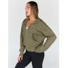 imageTrendy Queen Hoodies for Women Full Zip Up Cropped Sweatshirts Jackets Casual Comfy Gym Tops Fall Outfits Winter Clothes 2024Armygreen