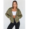 imageTrendy Queen Hoodies for Women Full Zip Up Cropped Sweatshirts Jackets Casual Comfy Gym Tops Fall Outfits Winter Clothes 2024Armygreen