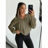 imageTrendy Queen Hoodies for Women Full Zip Up Cropped Sweatshirts Jackets Casual Comfy Gym Tops Fall Outfits Winter Clothes 2024Armygreen