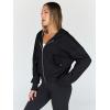 imageTrendy Queen Hoodies for Women Full Zip Up Cropped Sweatshirts Jackets Casual Comfy Gym Tops Fall Outfits Winter Clothes 2024Black
