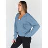 imageTrendy Queen Hoodies for Women Full Zip Up Cropped Sweatshirts Jackets Casual Comfy Gym Tops Fall Outfits Winter Clothes 2024Blue
