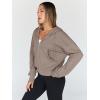 imageTrendy Queen Hoodies for Women Full Zip Up Cropped Sweatshirts Jackets Casual Comfy Gym Tops Fall Outfits Winter Clothes 2024Coffegrey
