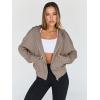 imageTrendy Queen Hoodies for Women Full Zip Up Cropped Sweatshirts Jackets Casual Comfy Gym Tops Fall Outfits Winter Clothes 2024Coffegrey