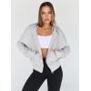 imageTrendy Queen Hoodies for Women Full Zip Up Cropped Sweatshirts Jackets Casual Comfy Gym Tops Fall Outfits Winter Clothes 2024Grey