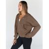 imageTrendy Queen Hoodies for Women Full Zip Up Cropped Sweatshirts Jackets Casual Comfy Gym Tops Fall Outfits Winter Clothes 2024Lightcoffee