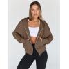 imageTrendy Queen Hoodies for Women Full Zip Up Cropped Sweatshirts Jackets Casual Comfy Gym Tops Fall Outfits Winter Clothes 2024Lightcoffee
