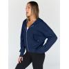 imageTrendy Queen Hoodies for Women Full Zip Up Cropped Sweatshirts Jackets Casual Comfy Gym Tops Fall Outfits Winter Clothes 2024Navy