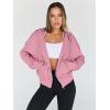 imageTrendy Queen Hoodies for Women Full Zip Up Cropped Sweatshirts Jackets Casual Comfy Gym Tops Fall Outfits Winter Clothes 2024Pink