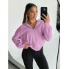 imageTrendy Queen Hoodies for Women Full Zip Up Cropped Sweatshirts Jackets Casual Comfy Gym Tops Fall Outfits Winter Clothes 2024Pinkpurple