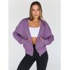 imageTrendy Queen Hoodies for Women Full Zip Up Cropped Sweatshirts Jackets Casual Comfy Gym Tops Fall Outfits Winter Clothes 2024Purple