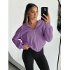imageTrendy Queen Hoodies for Women Full Zip Up Cropped Sweatshirts Jackets Casual Comfy Gym Tops Fall Outfits Winter Clothes 2024Purple