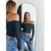 imageTrendy Queen Women Long Sleeve Shirts Off Shoulder Tops Going Out Crop Sexy Slim Fitted Y2K Fall Outfits 2025 Fashion ClothesHazeblue