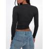 imageTrendy Queen Womens Going Out Tops Long Sleeve Shirts Shrug Tube Crop Top Basic Cute 2025 Fashion Clothes SeparatelyBlack