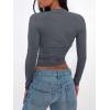 imageTrendy Queen Womens Going Out Tops Long Sleeve Shirts Shrug Tube Crop Top Basic Cute 2025 Fashion Clothes SeparatelyGrey