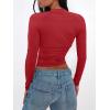 imageTrendy Queen Womens Going Out Tops Long Sleeve Shirts Shrug Tube Crop Top Basic Cute 2025 Fashion Clothes SeparatelyRed