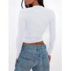 imageTrendy Queen Womens Going Out Tops Long Sleeve Shirts Shrug Tube Crop Top Basic Cute 2025 Fashion Clothes SeparatelyWhite