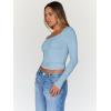 imageTrendy Queen Womens Going Out Tops Long Sleeve Top Trendy Cute Shirt Y2k Clothing Fall Fashion Clothes 2025Babyblue