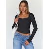 imageTrendy Queen Womens Going Out Tops Long Sleeve Top Trendy Cute Shirt Y2k Clothing Fall Fashion Clothes 2025Black