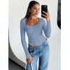 imageTrendy Queen Womens Going Out Tops Long Sleeve Top Trendy Cute Shirt Y2k Clothing Fall Fashion Clothes 2025Blue Gray