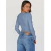 imageTrendy Queen Womens Going Out Tops Long Sleeve Top Trendy Cute Shirt Y2k Clothing Fall Fashion Clothes 2025Blue Gray