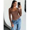 imageTrendy Queen Womens Going Out Tops Long Sleeve Top Trendy Cute Shirt Y2k Clothing Fall Fashion Clothes 2025Brown