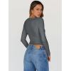 imageTrendy Queen Womens Going Out Tops Long Sleeve Top Trendy Cute Shirt Y2k Clothing Fall Fashion Clothes 2025Gray
