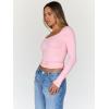 imageTrendy Queen Womens Going Out Tops Long Sleeve Top Trendy Cute Shirt Y2k Clothing Fall Fashion Clothes 2025Pink
